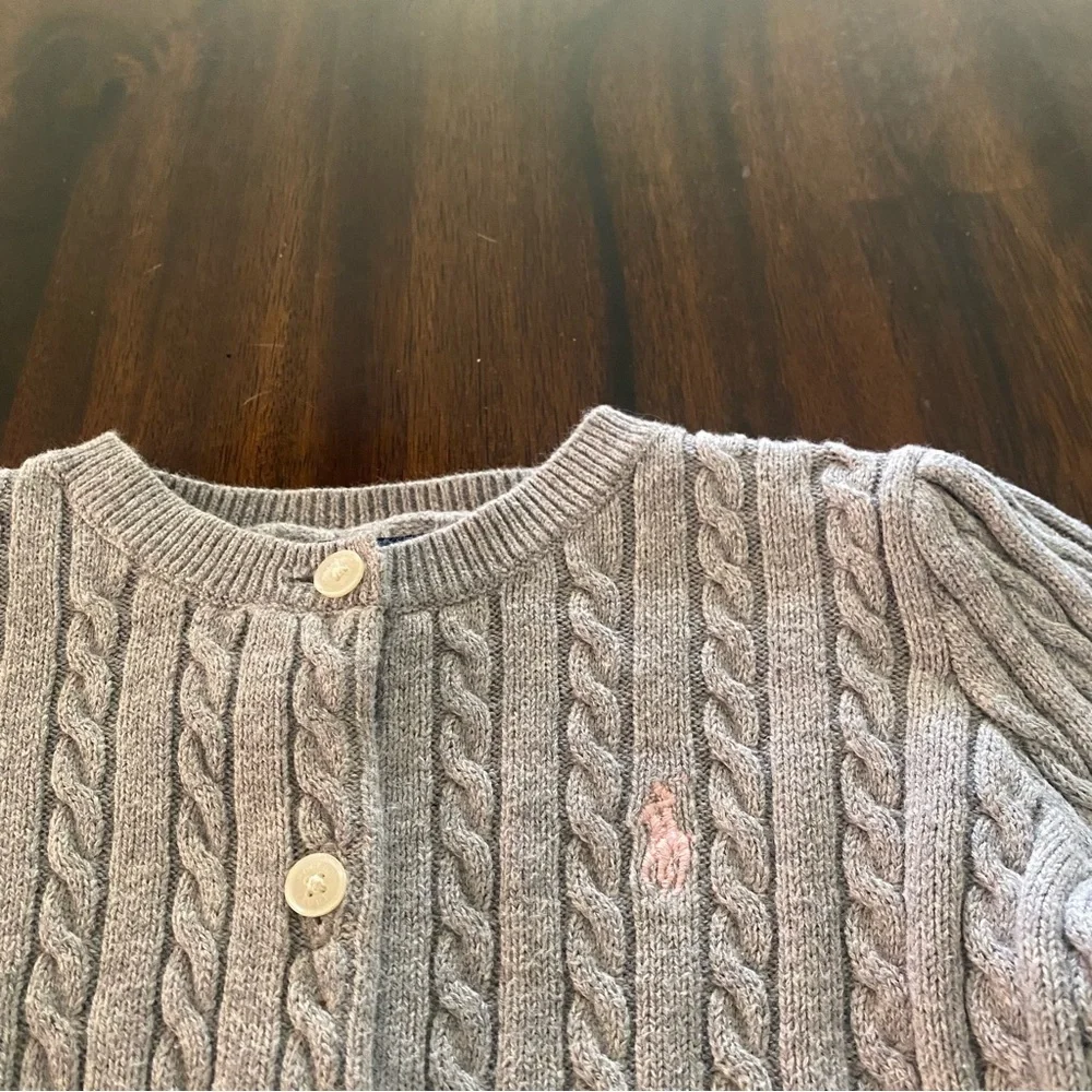 Ralph Lauren Classic Gray Cable Knit Sweater